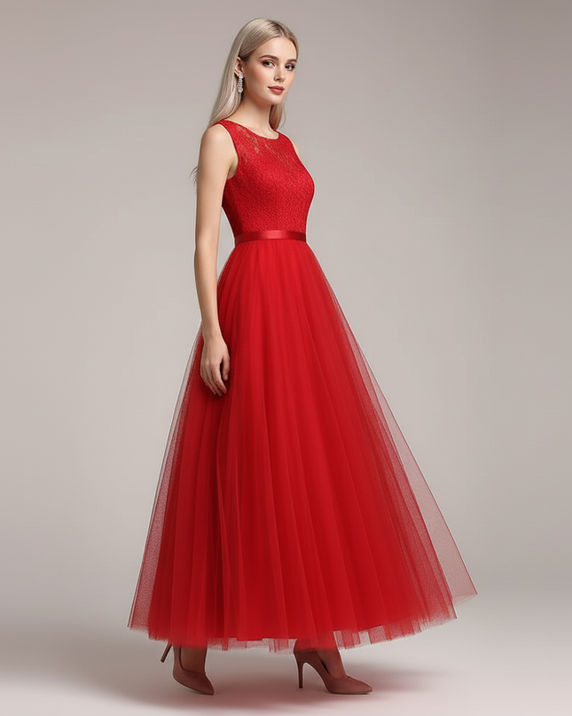 Jugendweihe Kleid Rot Tuell Festkleid Kinder - Ansicht 3