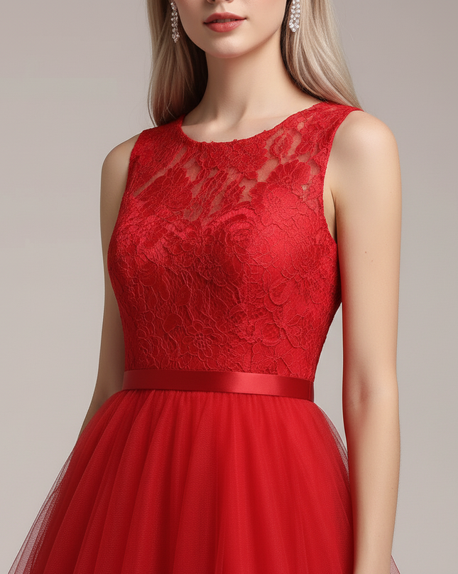 Jugendweihe Kleid Rot Tuell Festkleid Kinder - Ansicht 4
