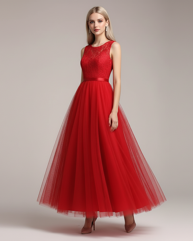 Jugendweihe Kleid Rot Tuell Festkleid Kinder - Ansicht 5