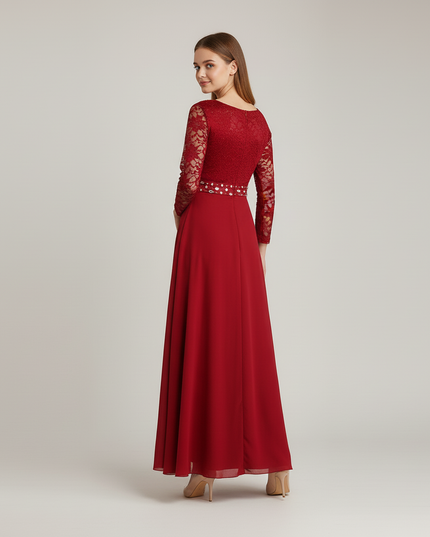 Jugendweihe Kleid Rot Festlich Kurz Elegant - Ansicht 2