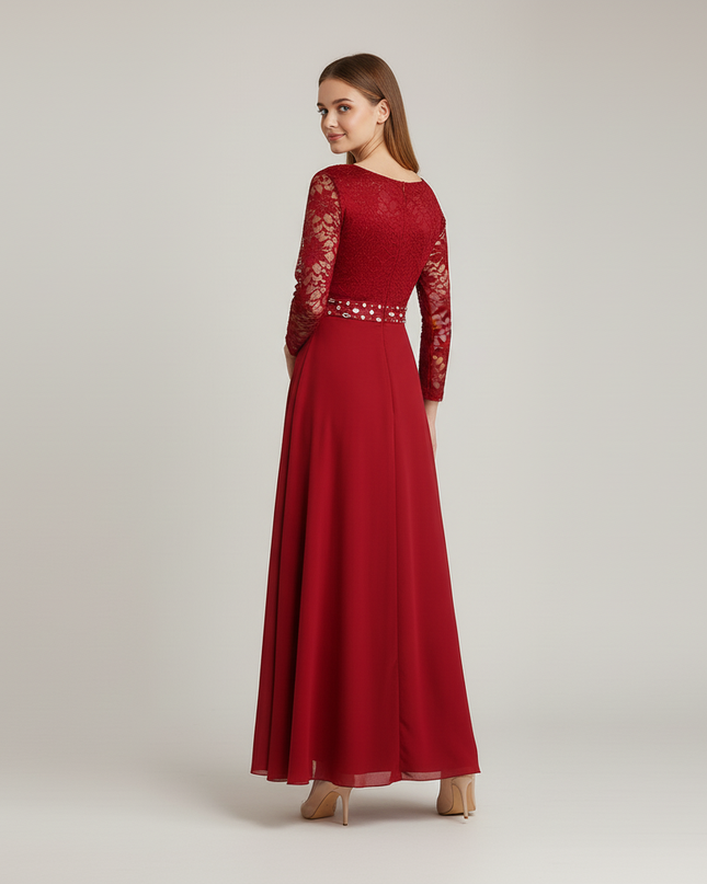 Jugendweihe Kleid Rot Festlich Kurz Elegant - Ansicht 2