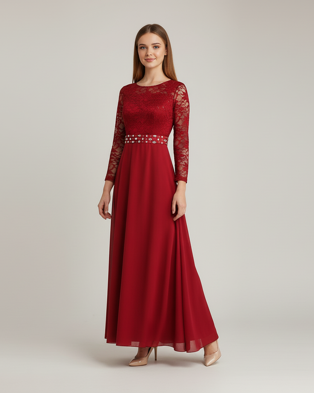 Jugendweihe Kleid Rot Festlich Kurz Elegant - Ansicht 5