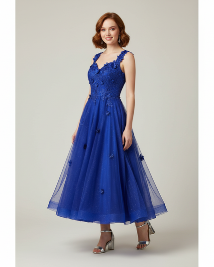 Jugendweihe Kleid Royalblau Abschluss Prom - Ansicht 1