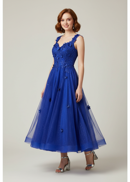 Jugendweihe Kleid Royalblau Abschluss Prom - Ansicht 1