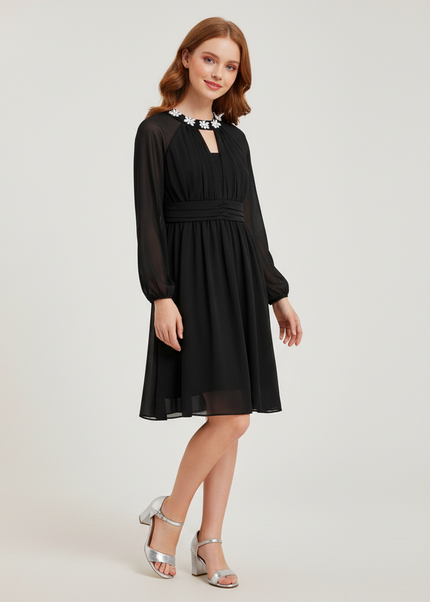 Jugendweihe Kleid Schwarz Elegant Festlich - Ansicht 1