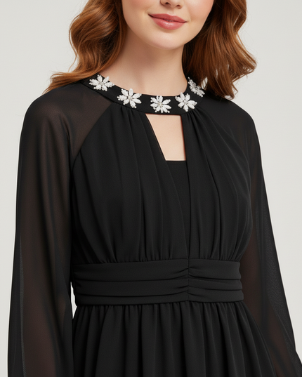Jugendweihe Kleid Schwarz Elegant Festlich - Ansicht 4
