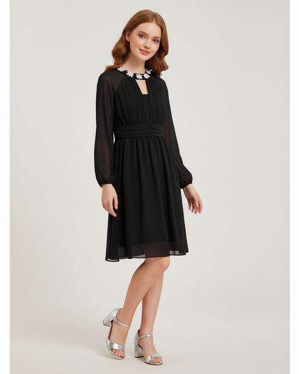 Jugendweihe Kleid Schwarz Elegant Festlich - Ansicht 5