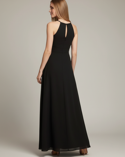 Jugendweihe Kleid Schwarz Chiffon Kinder | Halter-Festkleid - Ansicht 2
