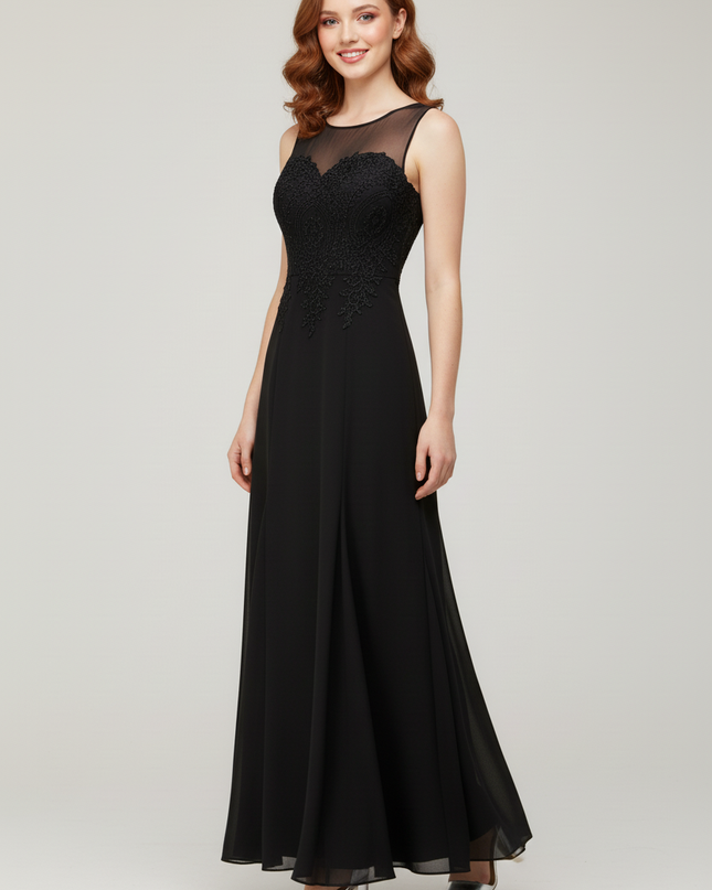 Jugendweihe Kleid Schwarz Gold | Meerjungfrau Lang - Ansicht 5