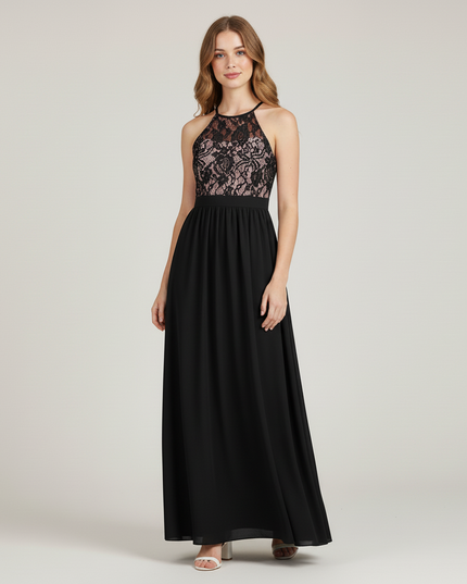 Jugendweihe Kleid Schwarz Halter Lang | Festkleid Kinder - Ansicht 5