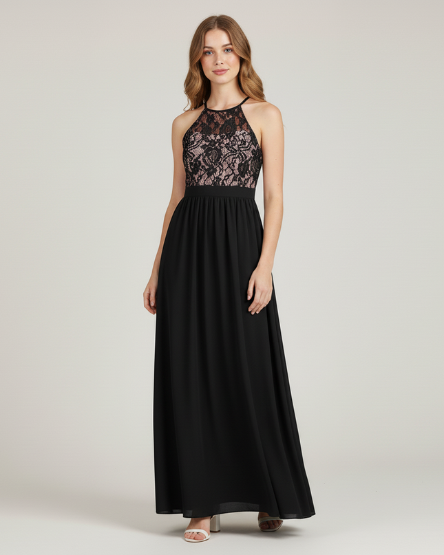 Jugendweihe Kleid Schwarz Halter Lang | Festkleid Kinder - Ansicht 5