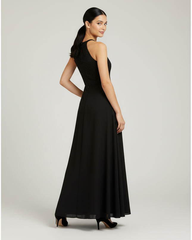 Jugendweihe Kleid Schwarz Halter Spitze Kinder | Festkleid - Ansicht 2