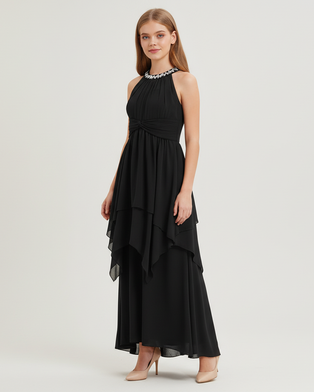 Jugendweihe Kleid Schwarz Neckholder Kinder - Ansicht 1