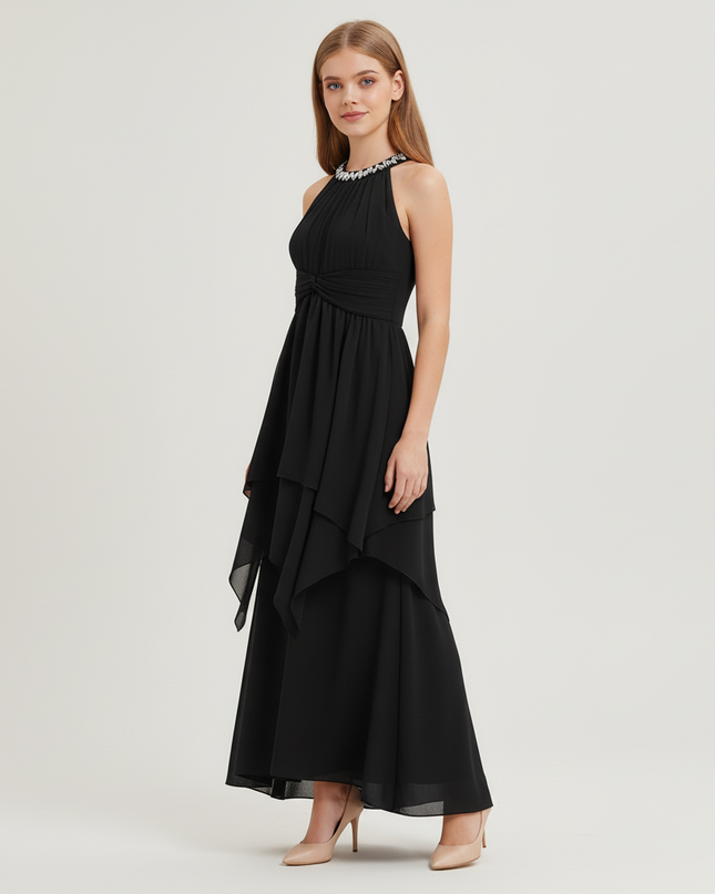 Jugendweihe Kleid Schwarz Neckholder Kinder - Ansicht 3