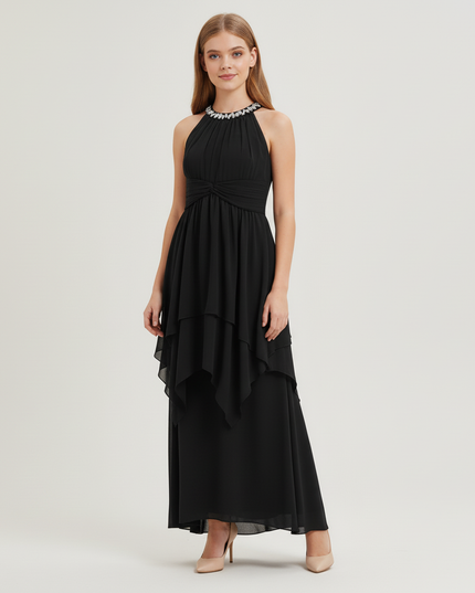 Jugendweihe Kleid Schwarz Neckholder Kinder - Ansicht 5