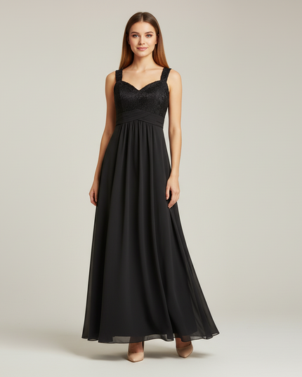 Jugendweihe Kleid Schwarz Spitze Lang | Elegant - Ansicht 1