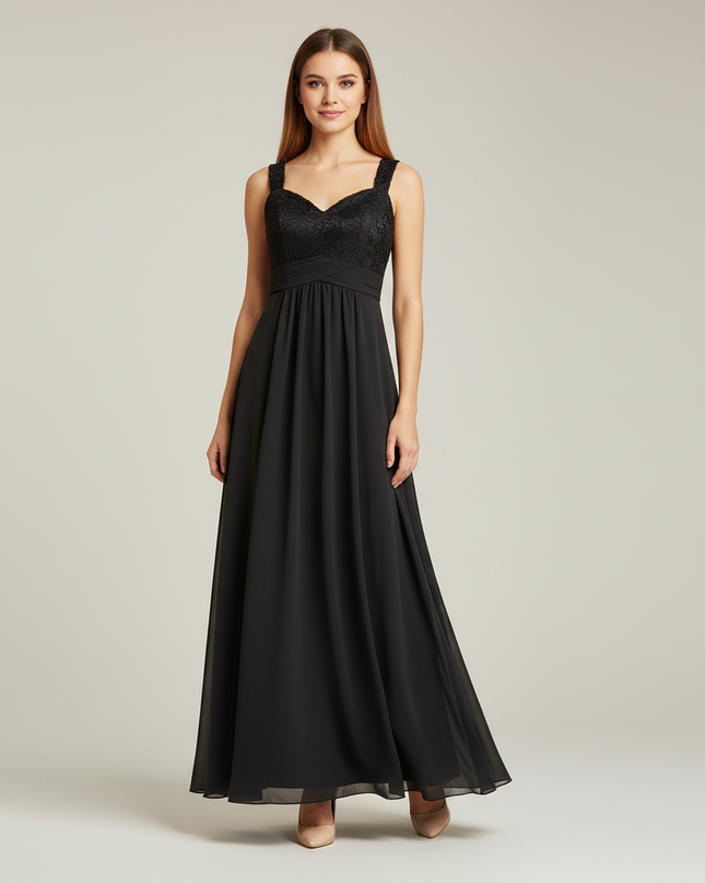 Jugendweihe Kleid Schwarz Spitze Lang | Elegant - Ansicht 1