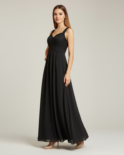 Jugendweihe Kleid Schwarz Spitze Lang | Elegant - Ansicht 3