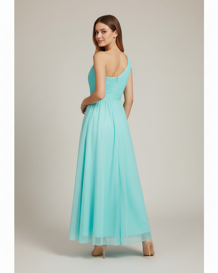 Jugendweihe Kleid Tuerkis Blume | Einseitig Tuell - Ansicht 2