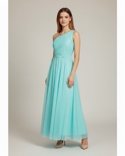 Jugendweihe Kleid Tuerkis Blume | Einseitig Tuell - Ansicht 5