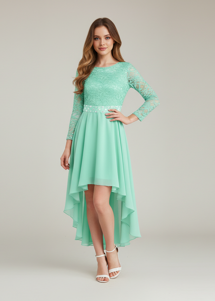 Jugendweihe Kleid Tuerkis Festlich | Chiffon Kinder - Ansicht 1