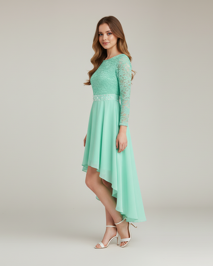 Jugendweihe Kleid Tuerkis Festlich | Chiffon Kinder - Ansicht 3