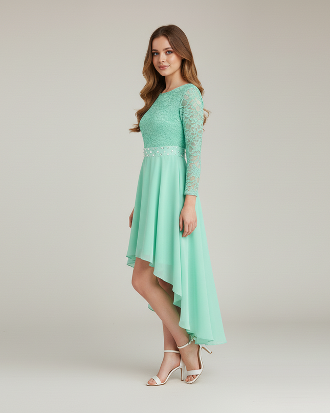 Jugendweihe Kleid Tuerkis Festlich | Chiffon Kinder - Ansicht 3