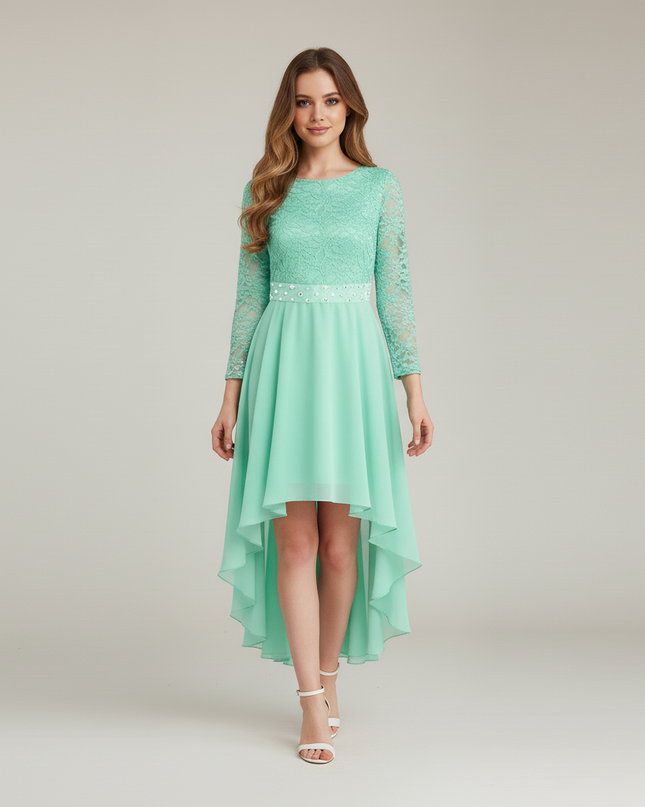 Jugendweihe Kleid Tuerkis Festlich | Chiffon Kinder - Ansicht 5