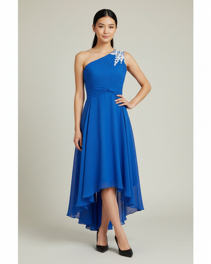 Jugendweihe Kleid Tuerkis Elegant - Hellblau Pailletten - Ansicht 1