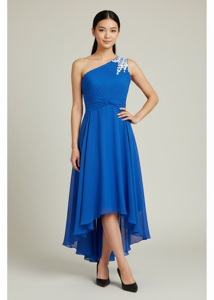 Jugendweihe Kleid Tuerkis Elegant - Hellblau Pailletten - Ansicht 1