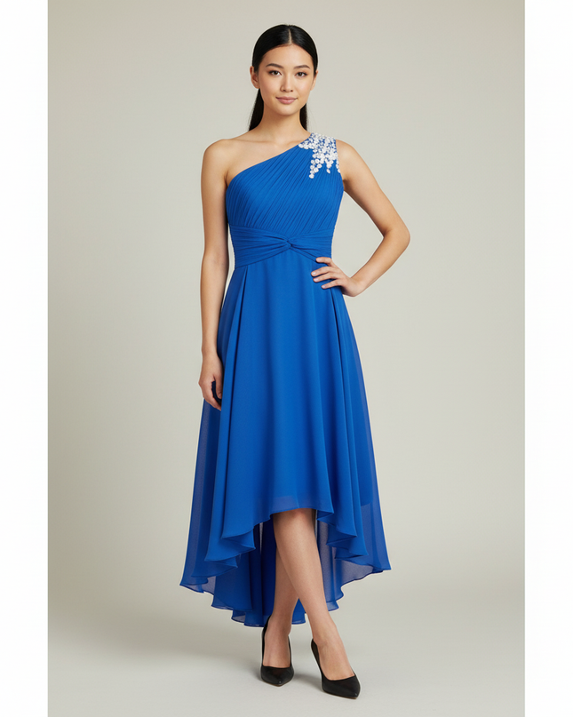 Jugendweihe Kleid Tuerkis Elegant - Hellblau Pailletten - Ansicht 1