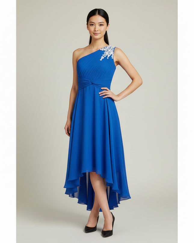 Jugendweihe Kleid Tuerkis Elegant - Hellblau Pailletten - Ansicht 3