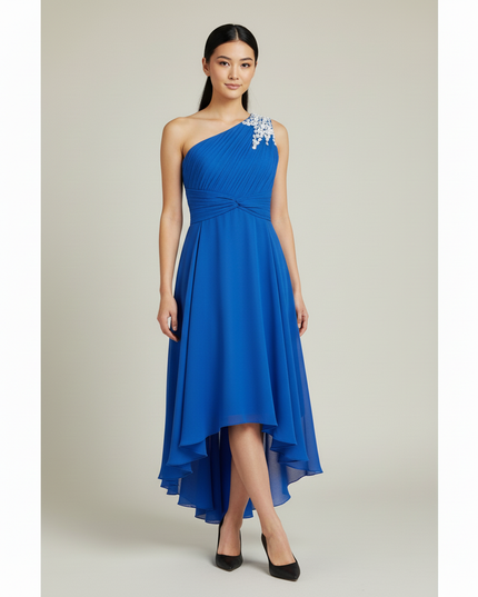 Jugendweihe Kleid Tuerkis Elegant - Hellblau Pailletten - Ansicht 5