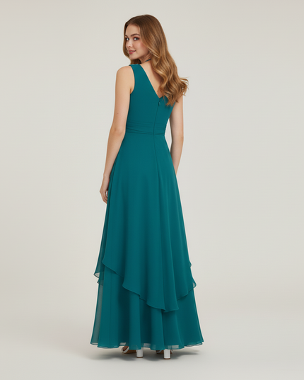 Jugendweihe Kleid Tuerkis Farbe | Chiffon Festkleid - Ansicht 2