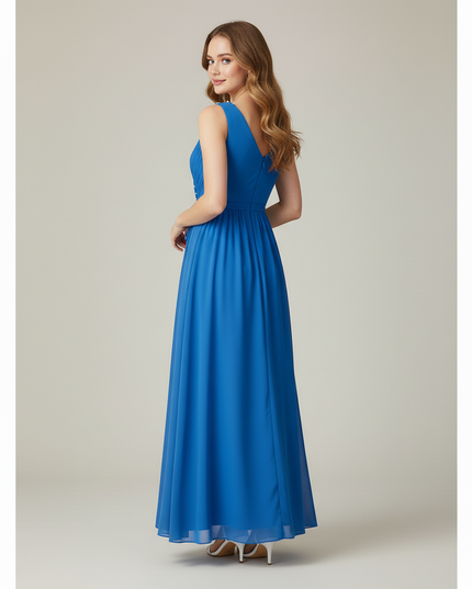 Jugendweihe Kleid Tuerkis Festlich - Hellblau Chiffon - Ansicht 2