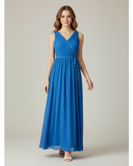 Jugendweihe Kleid Tuerkis Festlich - Hellblau Chiffon - Ansicht 5