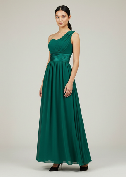 Jugendweihe Kleid Tuerkis und Gruen | Chiffon Festkleid - Ansicht 1