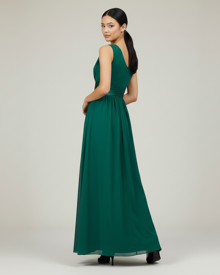 Jugendweihe Kleid Tuerkis und Gruen | Chiffon Festkleid - Ansicht 2