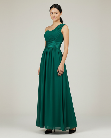 Jugendweihe Kleid Tuerkis und Gruen | Chiffon Festkleid - Ansicht 3
