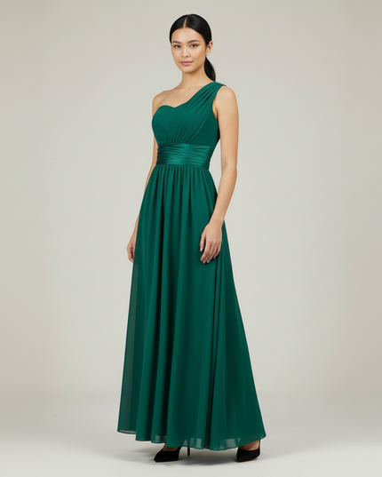 Jugendweihe Kleid Tuerkis und Gruen | Chiffon Festkleid - Ansicht 5