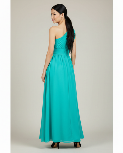 Jugendweihe Kleid Tuerkis XXL | Chiffon A-Linie S-3XL - Ansicht 2