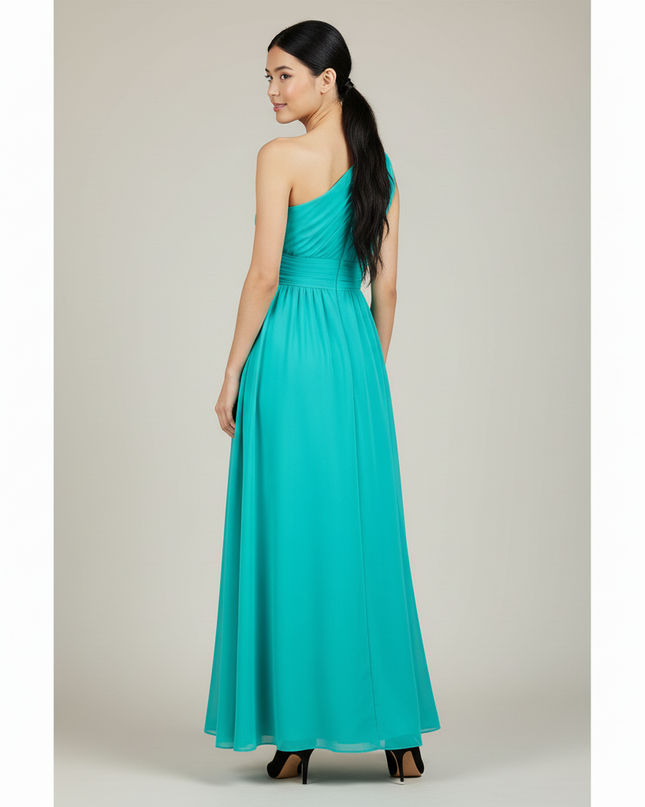 Jugendweihe Kleid Tuerkis XXL | Chiffon A-Linie S-3XL - Ansicht 2
