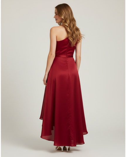 Jugendweihe Kleid Weinrot Einschultrig Festlich | Teens - Ansicht 2