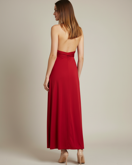 Jugendweihe Kleid Weinrot Elegant | Festliches Maxikleid - Ansicht 2