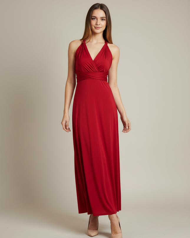 Jugendweihe Kleid Weinrot Elegant | Festliches Maxikleid - Ansicht 5
