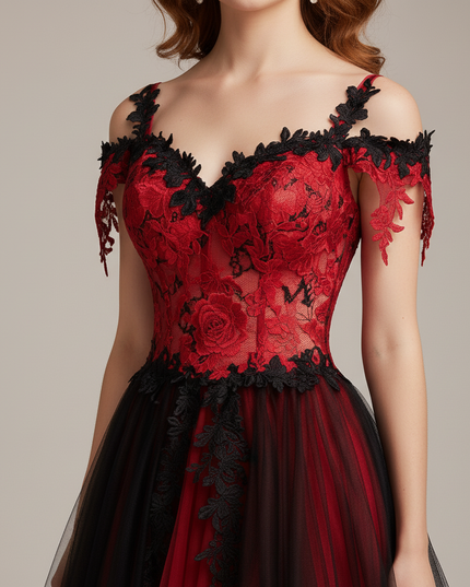 Jugendweihe Kleid Weinrot Herzausschnitt Spitze | Abendkleid - Ansicht 4