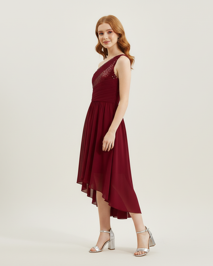 Jugendweihe Kleid Weinrot Sequin Maxi Kinder | Festlich - Ansicht 3