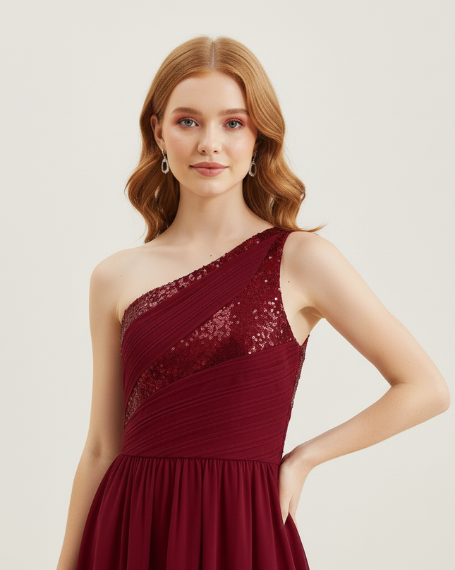 Jugendweihe Kleid Weinrot Sequin Maxi Kinder | Festlich - Ansicht 4