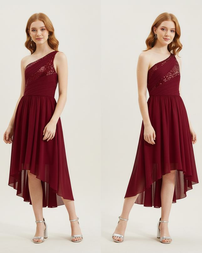 Jugendweihe Kleid Weinrot Sequin Maxi Kinder | Festlich - Ansicht 5