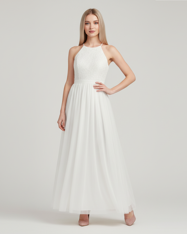 Jugendweihe Kleid Weiss Pailletten Kinder | Festkleid - Ansicht 1